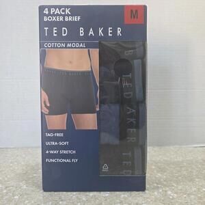 Ted Baker cotton modal boxer briefs black/blue colors 4 Pk  Men's Medium NIB
